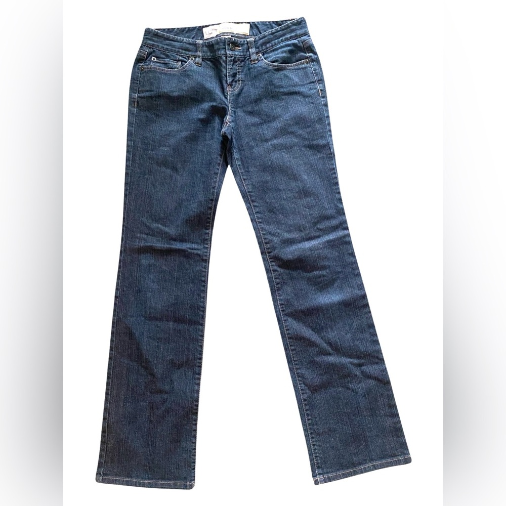 Ann Taylor Loft Jeans 2 Slim Boot Cut Low Rise Dark Wash Stretch